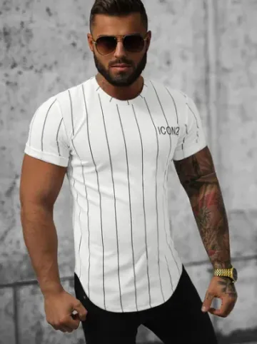 T-shirt męski biały O/P1163^Ozonee Outlet