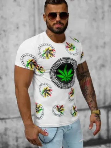 T-shirt męski biały O/P1116^Ozonee Discount
