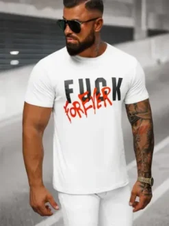 T-shirt męski biały O/T1269/1^Ozonee New