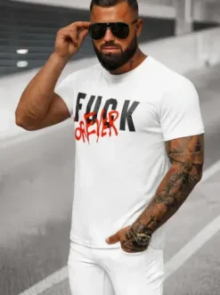 T-shirt męski biały O/T1269/1^Ozonee New