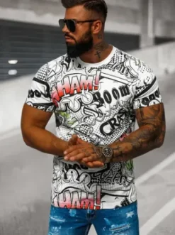 T-shirt męski biały O/T1267/1^Ozonee Discount