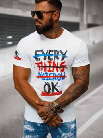 T-shirt męski biały O/8T1280/1^Ozonee Best