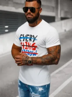 T-shirt męski biały O/8T1280/1^Ozonee Best