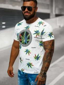 T-shirt męski biały O/8T1266/1^Ozonee New