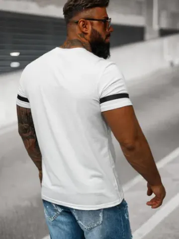 T-shirt męski biały O/8T1260/1^Ozonee Sale