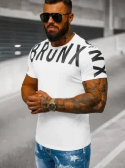 T-shirt męski biały O/8T1262/1^Ozonee Best