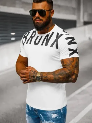 T-shirt męski biały O/8T1262/1^Ozonee Best