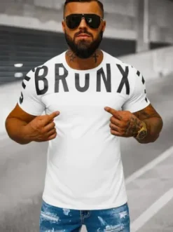 T-shirt męski biały O/8T1262/1^Ozonee Best
