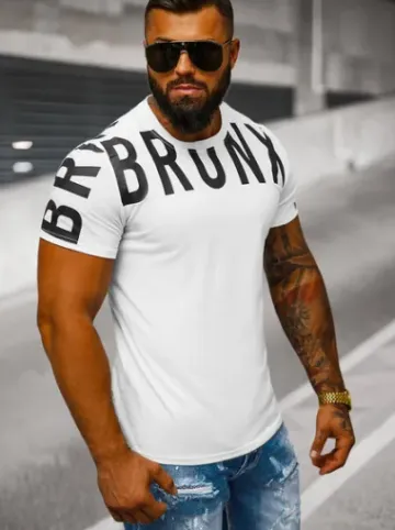 T-shirt męski biały O/8T1262/1^Ozonee Best