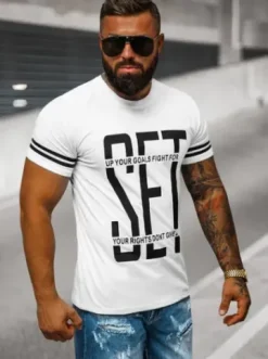 T-shirt męski biały O/8T1259/1^Ozonee Discount