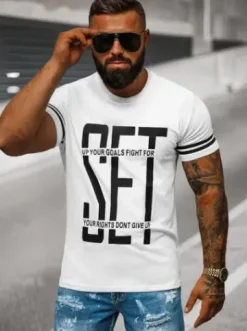 T-shirt męski biały O/8T1259/1^Ozonee Discount