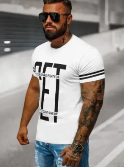 T-shirt męski biały O/8T1259/1^Ozonee Discount