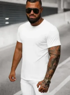 T-shirt męski biały O/T1261/1^Ozonee Sale