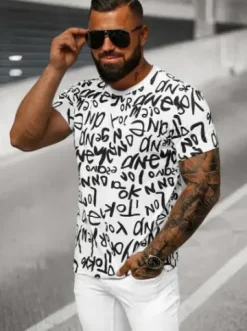 T-shirt męski biały O/T1277/1^Ozonee Sale