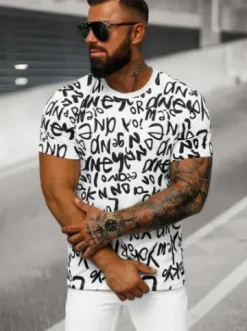 T-shirt męski biały O/T1277/1^Ozonee Sale