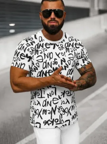 T-shirt męski biały O/T1277/1^Ozonee Sale