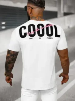 T-shirt męski biały O/T1268/1^Ozonee Fashion