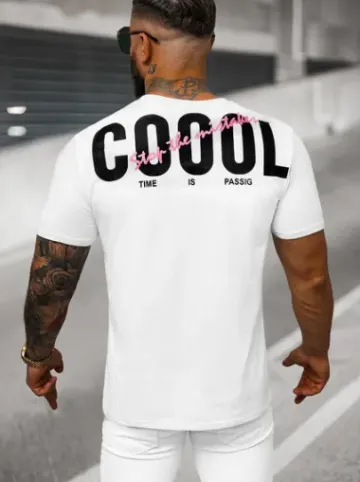 T-shirt męski biały O/T1268/1^Ozonee Fashion