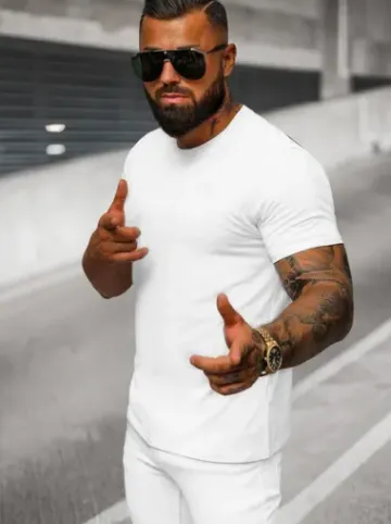 T-shirt męski biały O/T1268/1^Ozonee Fashion