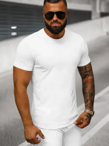 T-shirt męski biały O/T1268/1^Ozonee Fashion