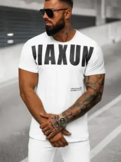 T-shirt męski biały O/T1278/1^Ozonee New