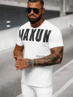 T-shirt męski biały O/T1278/1^Ozonee New