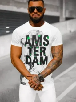 T-shirt męski biały O/T1279/1^Ozonee Hot