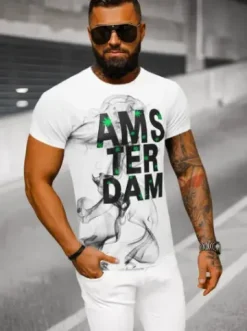 T-shirt męski biały O/T1279/1^Ozonee Hot