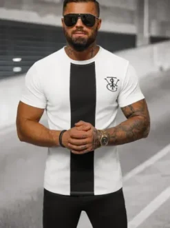 T-shirt męski biały O/T7256^Ozonee Online