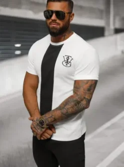T-shirt męski biały O/T7256^Ozonee Online