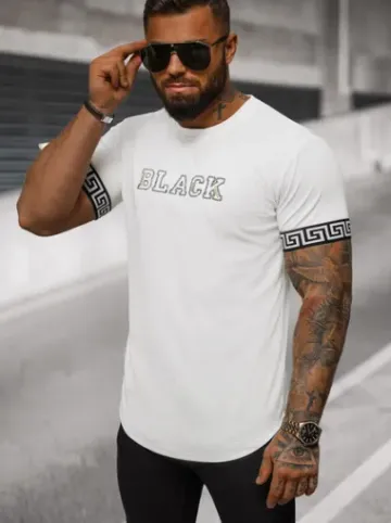 T-shirt męski biały O/T6482^Ozonee Online