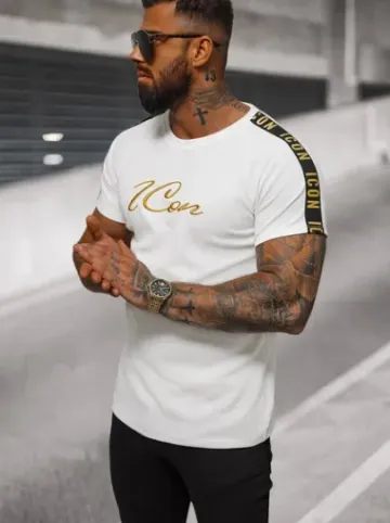 T-shirt męski biały O/T7571^Ozonee Best