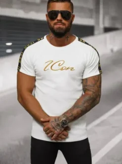 T-shirt męski biały O/T7571^Ozonee Best