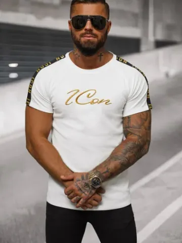 T-shirt męski biały O/T7571^Ozonee Best