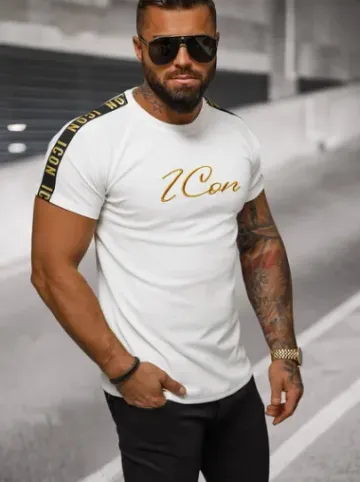 T-shirt męski biały O/T7571^Ozonee Best
