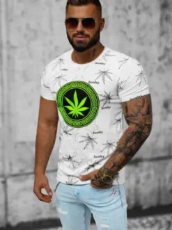 T-shirt męski biały O/T135/1^Ozonee New