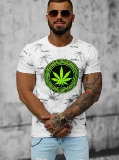 T-shirt męski biały O/T135/1^Ozonee New