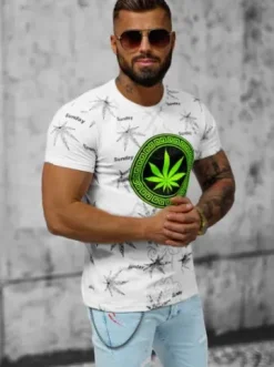 T-shirt męski biały O/T135/1^Ozonee New