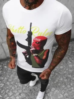 T-shirt męski biały O/T131/1^Ozonee Fashion