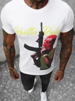 T-shirt męski biały O/T131/1^Ozonee Fashion
