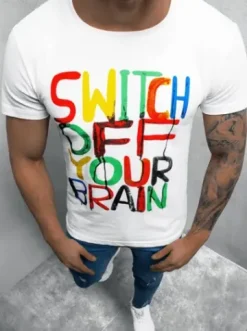 T-shirt męski biały O/T129/1^Ozonee Outlet
