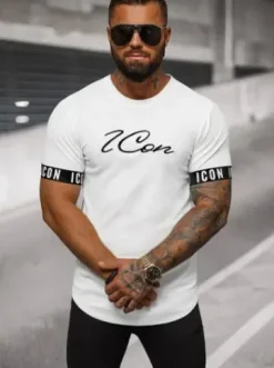 T-shirt męski biały O/T137/1Z^Ozonee Online