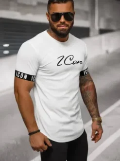 T-shirt męski biały O/T137/1Z^Ozonee Online