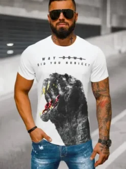 T-shirt męski biały O/T125/1Z^Ozonee Online