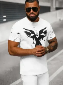 T-shirt męski biały O/T136/1Z^Ozonee New