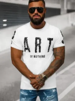 T-shirt męski biały O/T109/1Z^Ozonee Discount