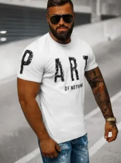 T-shirt męski biały O/T109/1Z^Ozonee Discount