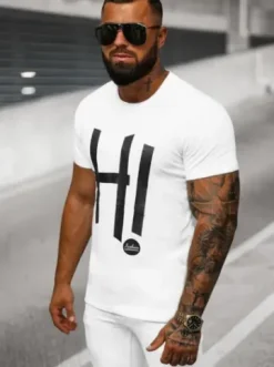 T-shirt męski biały O/T123/1Z^Ozonee Best