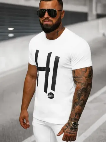 T-shirt męski biały O/T123/1Z^Ozonee Best