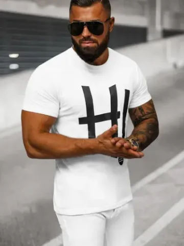 T-shirt męski biały O/T123/1Z^Ozonee Best